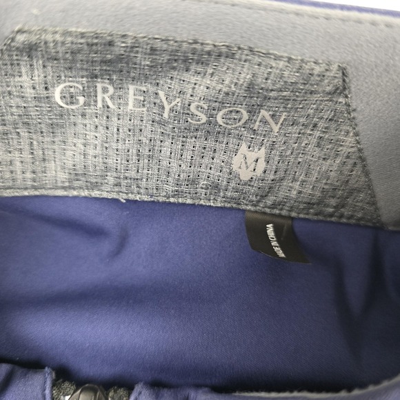 Greyson Colorblock Jacket Mens Medium Blue Gray 1/4 Zip Golf Windbreaker - Picture 5 of 9